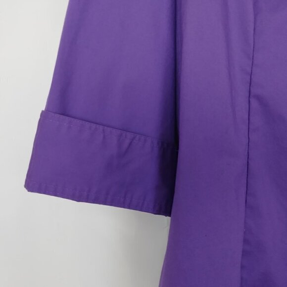 Riders by Lee | Effortless Care Hidden Button Blouse Shirt Purple | Size 2X - Picture 3 of 7